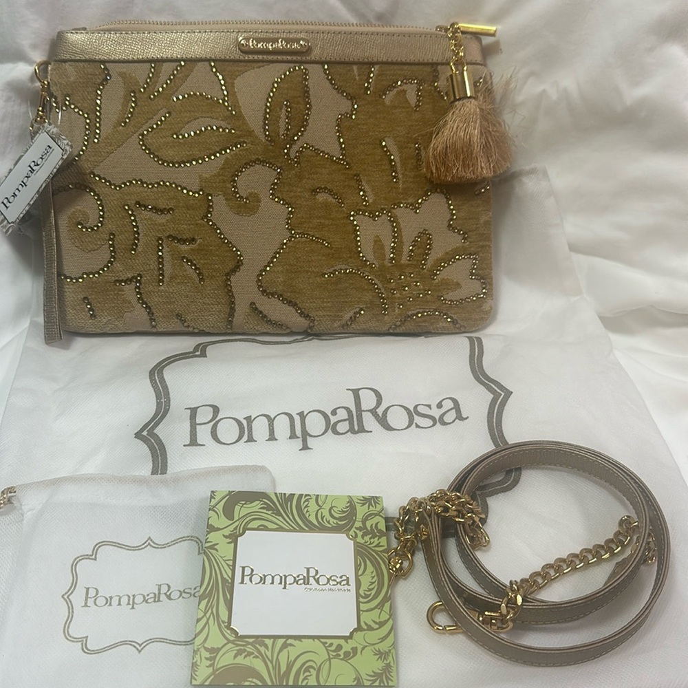 PompaRosa Colombian Handmade Bucket Bags With Rhinestones And Floral Design.NEW
